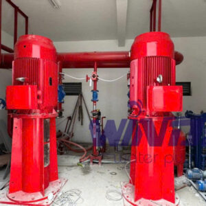 Máy bơm chữa cháy turbine ly tâm trục đứng động cơ diesel